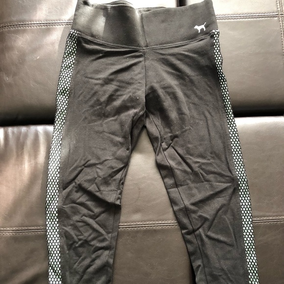 PINK cropped cotton legging. Size XS. - Picture 2 of 5